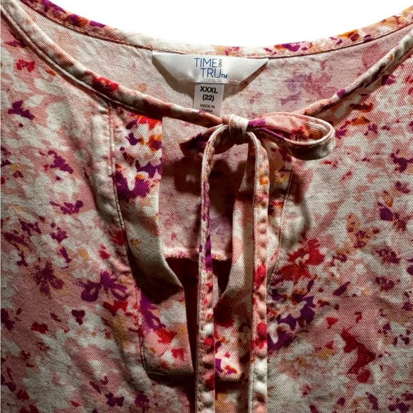 Time & Tru Floral Blouse Size XXXL - Picture 5 of 7